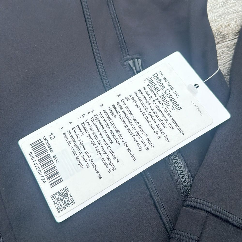 Lululemon  jacket Define Cropped Jacket Nulu Black size 12 NWT - Picture 4 of 8